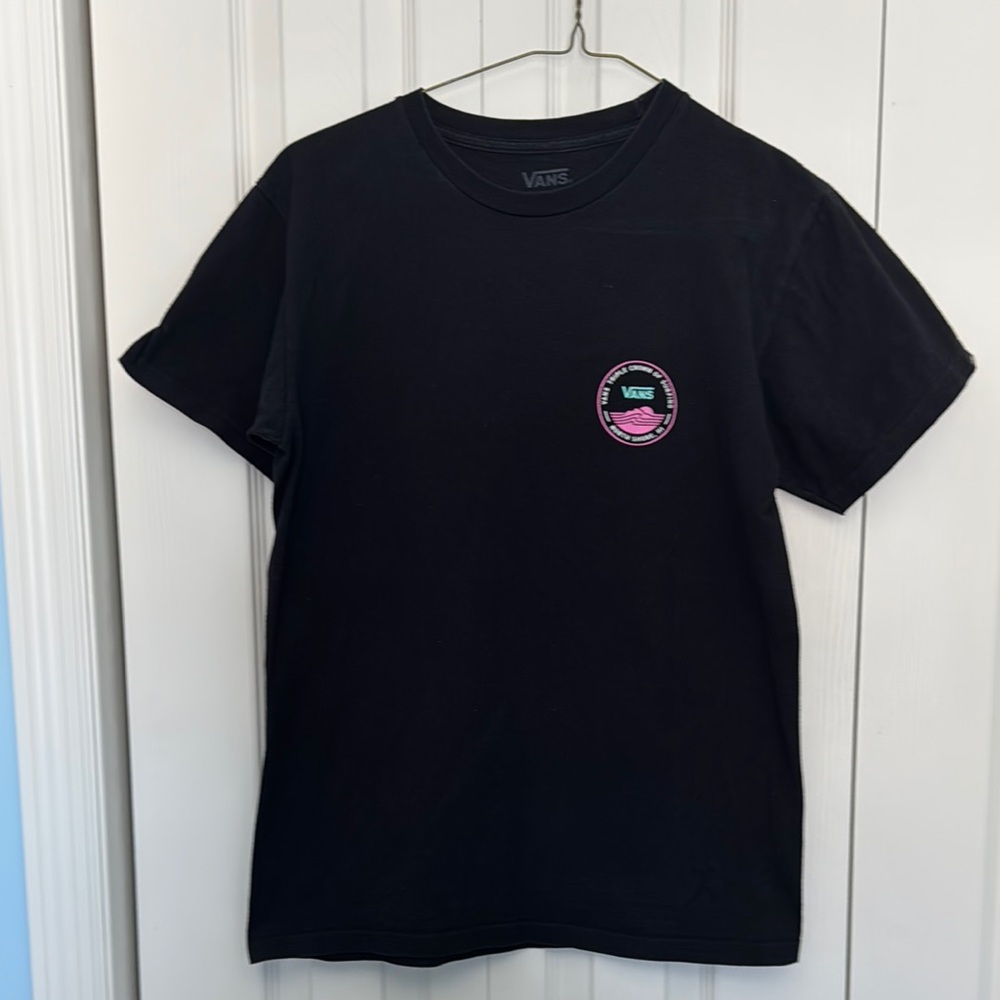 COPY - Vans Black Tee with Pink Emblem